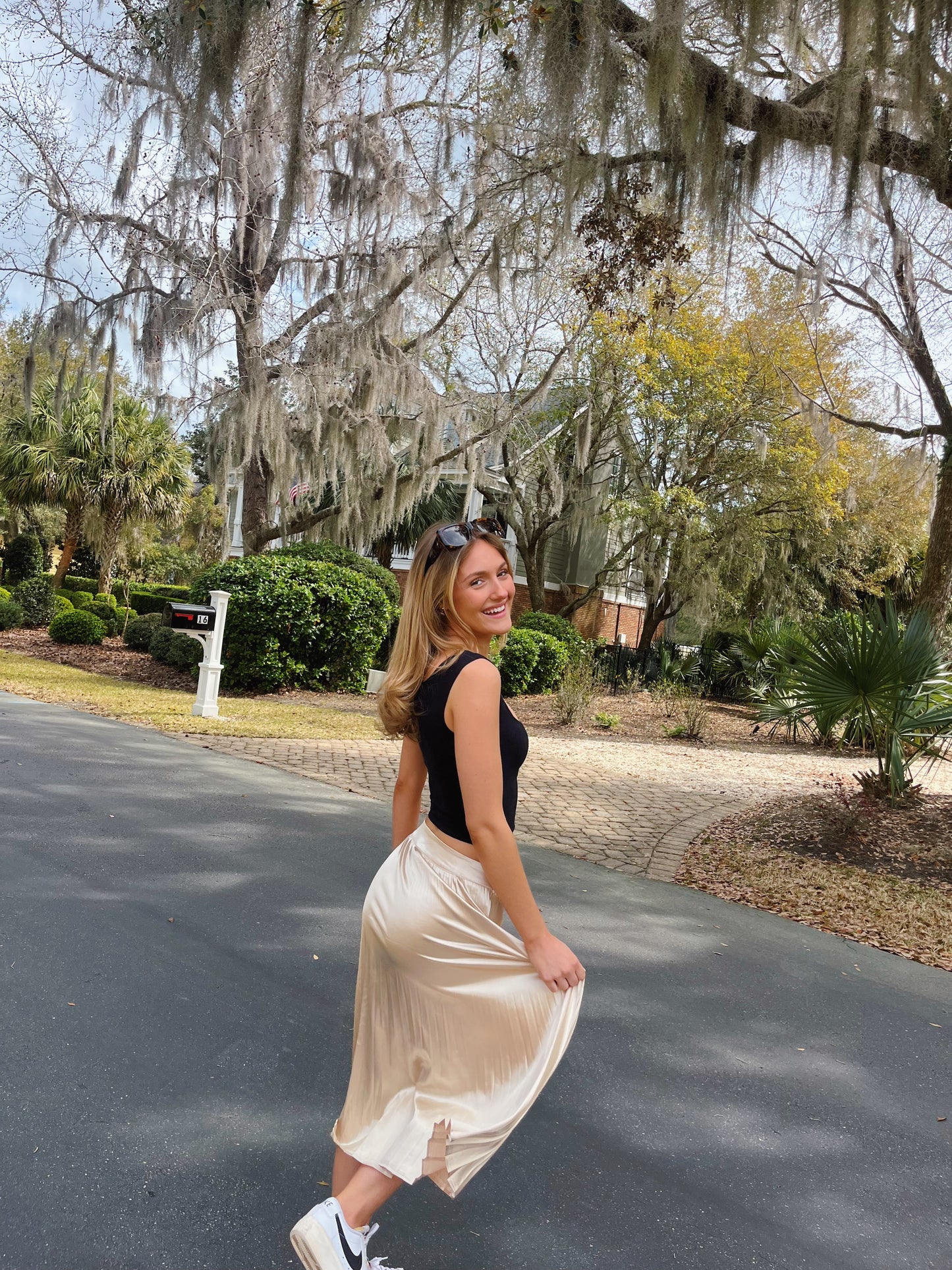 Golden Girl Midi Skirt