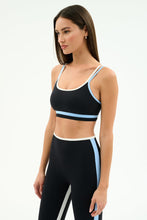 Load image into Gallery viewer, Eva Rigor Double Strap Bra Black + Sky Blue