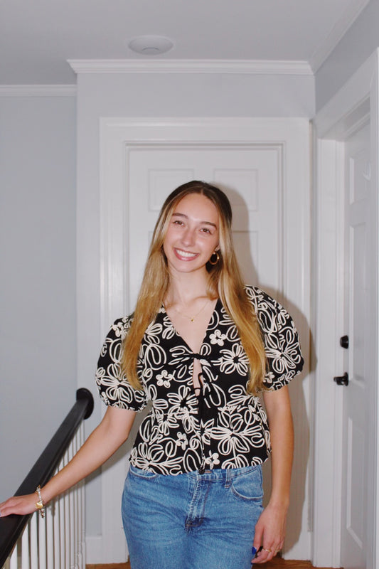 Mono Garden Party Tie Top