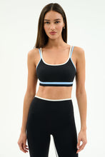 Load image into Gallery viewer, Eva Rigor Double Strap Bra Black + Sky Blue