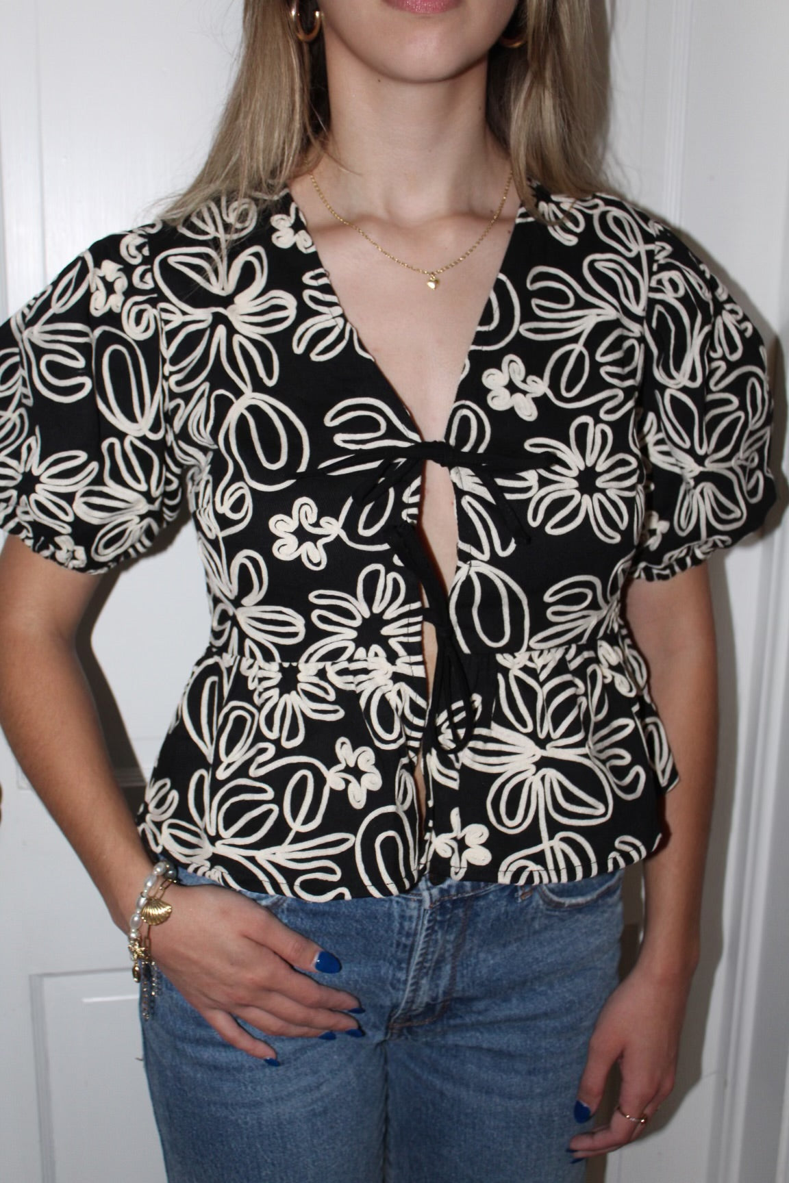 Mono Garden Party Tie Top