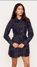 Load image into Gallery viewer, Paisley Jacquard Denim Shirt Dress