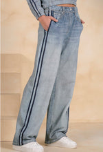 Load image into Gallery viewer, Jojo Racerstripe Denim Sweatpants