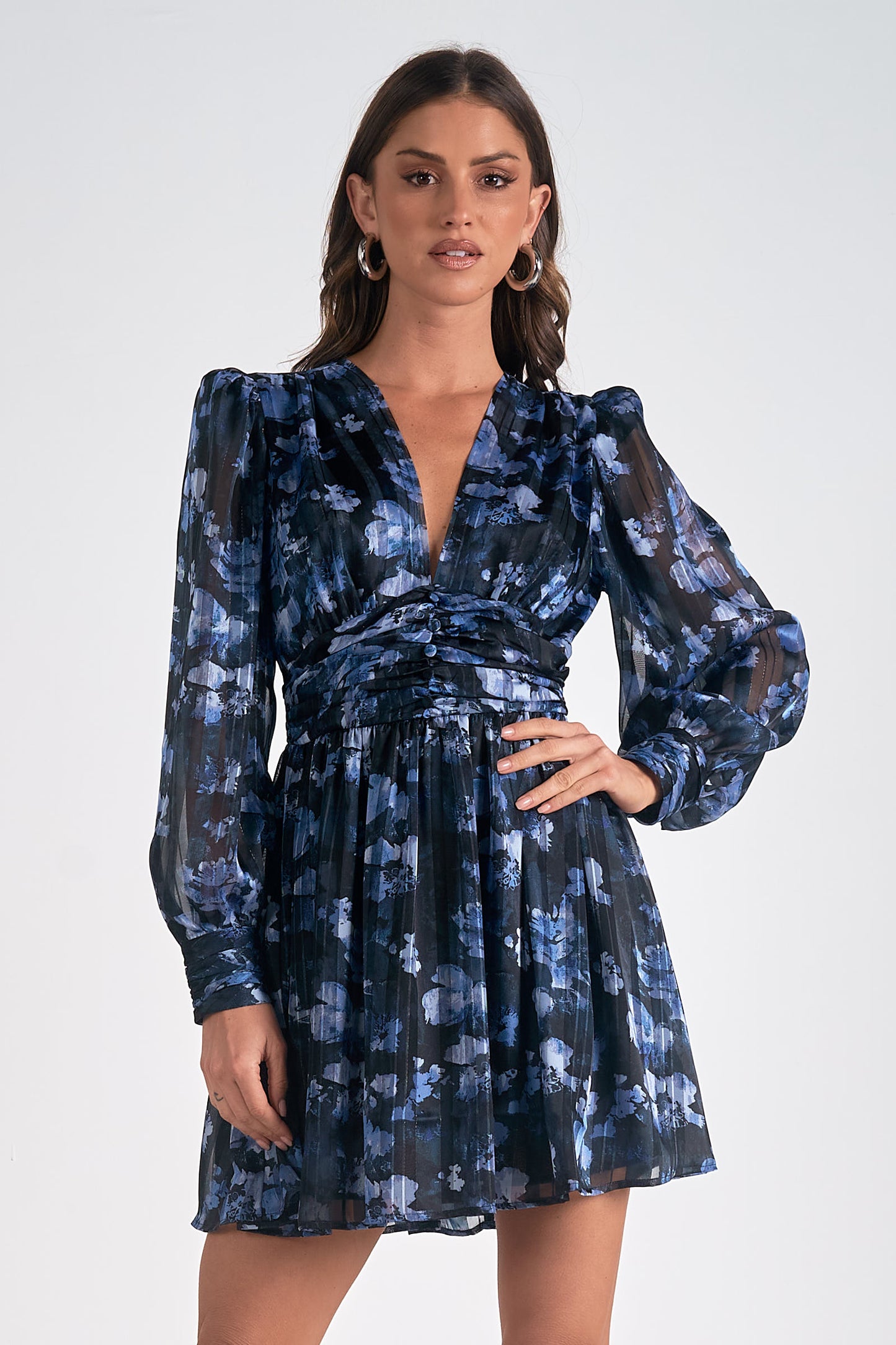 Azure Florals Mini Dress