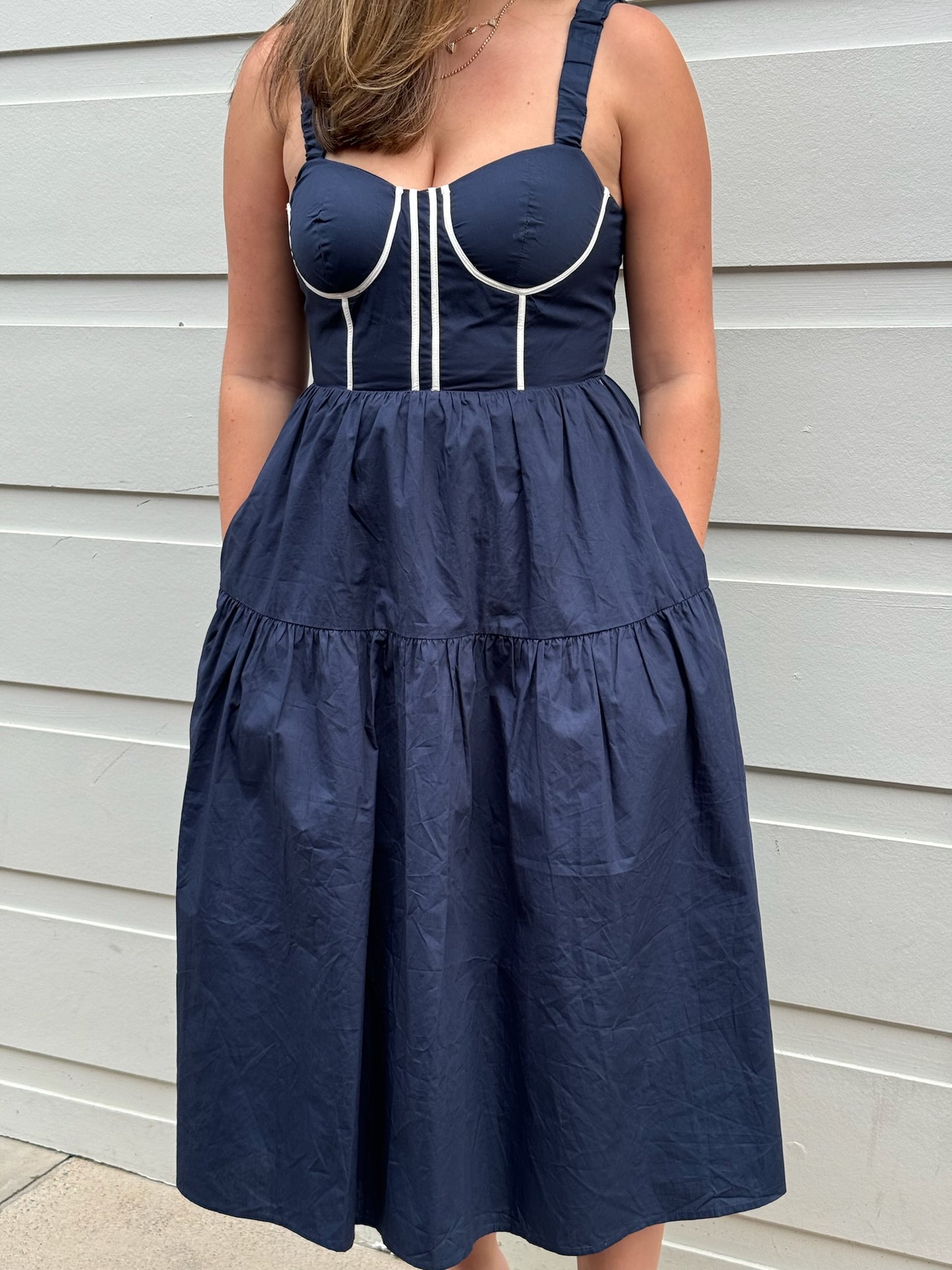 Went Sailing Cotton Poplin Midi Dress