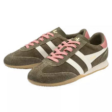 Load image into Gallery viewer, Women’s Sprinter Suede Sneaker Khaki/Pink