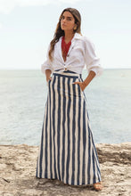 Load image into Gallery viewer, Mykonos Striped Blue Maxi Skirt