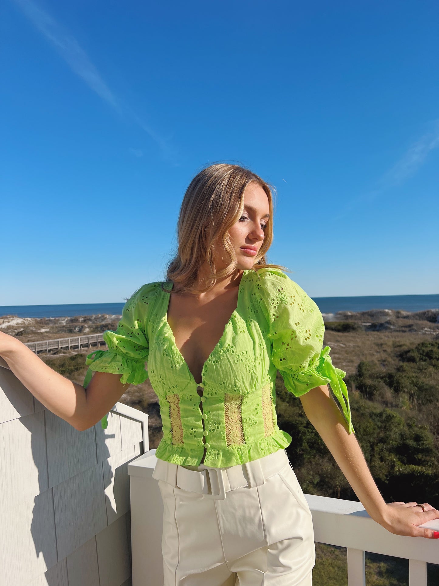 Sweetheart Top — Lime