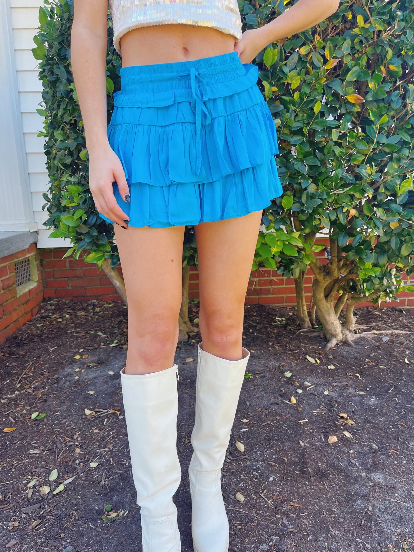 Azure Dreams Tiered Mini Skirt