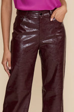 Load image into Gallery viewer, Cleo Wine Faux Leather Pants
