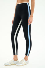 Load image into Gallery viewer, Sam High Waist 7/8 Leggings Black + Skyblue
