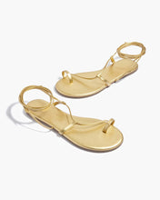 Load image into Gallery viewer, Jo Metallics Gold Wrap Up Sandal
