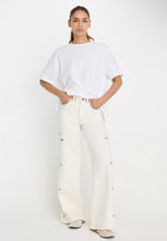 Load image into Gallery viewer, Good Waist Palazzo Ankle Eyelet Jeans
