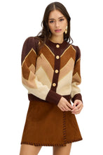 Load image into Gallery viewer, Chestnut Fuzzy Chevron Sweater
