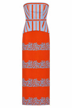 Load image into Gallery viewer, Hampton Coral Vine Stripe Midi Dress
