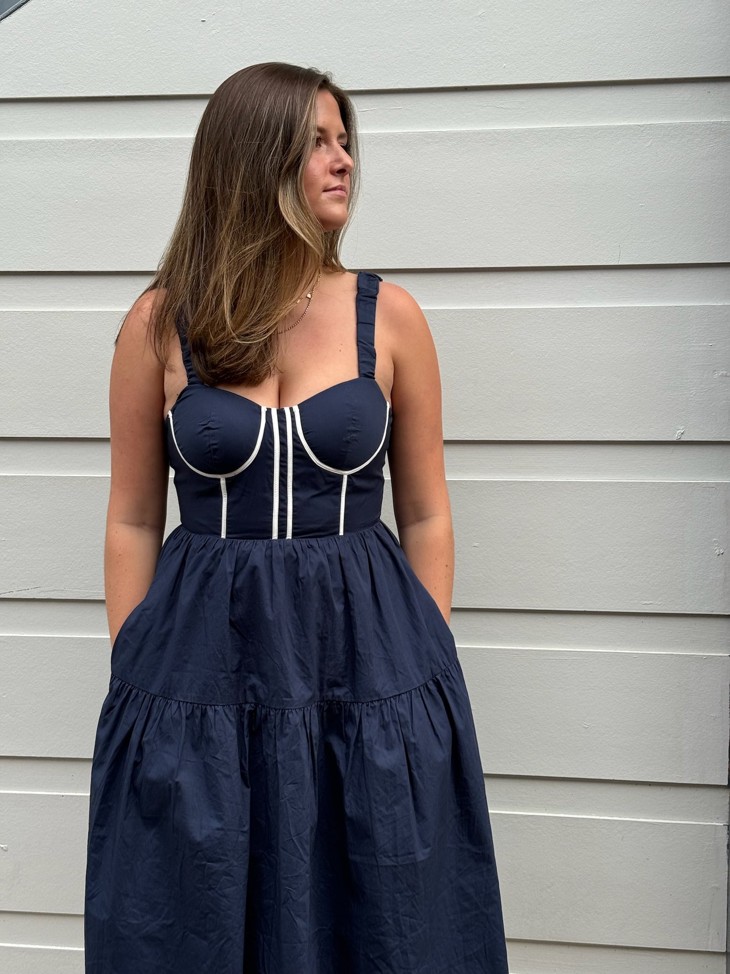 Went Sailing Cotton Poplin Midi Dress