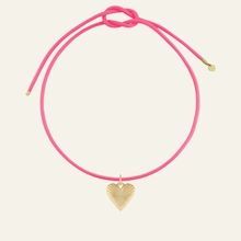 Load image into Gallery viewer, Small Heart Pink Cord Necklace
