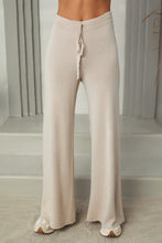 Load image into Gallery viewer, Beige Italian Wide Leg Knit Pants
