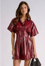 Load image into Gallery viewer, Burgundy Annalise Leather Mini Dress
