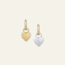 Load image into Gallery viewer, Two Tone Spikey Heart Earrings
