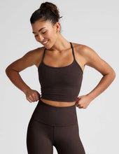 Load image into Gallery viewer, Spacedye™ Slim Racerback Cropped Tank Dark Chocolate
