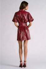 Load image into Gallery viewer, Burgundy Annalise Leather Mini Dress
