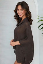 Load image into Gallery viewer, Mocha Linen Poncho Top
