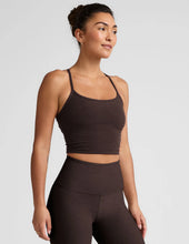 Load image into Gallery viewer, Spacedye™ Slim Racerback Cropped Tank Dark Chocolate

