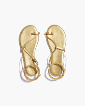 Load image into Gallery viewer, Jo Metallics Gold Wrap Up Sandal
