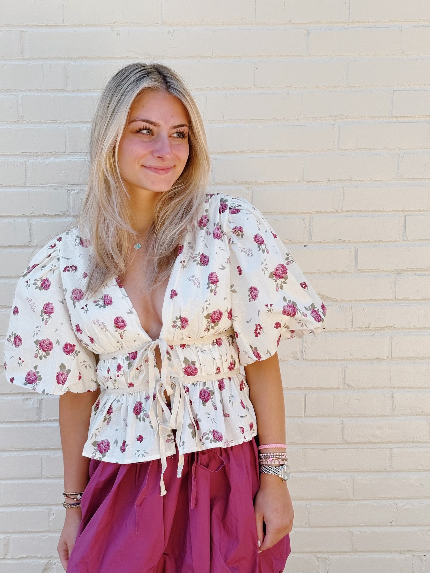 Romantic Rose Tie Bloue
