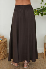 Load image into Gallery viewer, Mocha Italian Linen Midi Skirt
