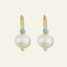 Load image into Gallery viewer, Pearl Turquoise Earrings
