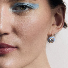 Load image into Gallery viewer, Blue Enamel Bezel Drop Earrings
