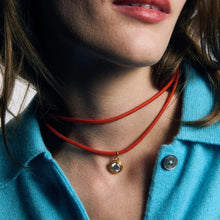 Load image into Gallery viewer, Coral Red Cord Necklace
