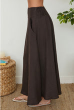 Load image into Gallery viewer, Mocha Italian Linen Midi Skirt
