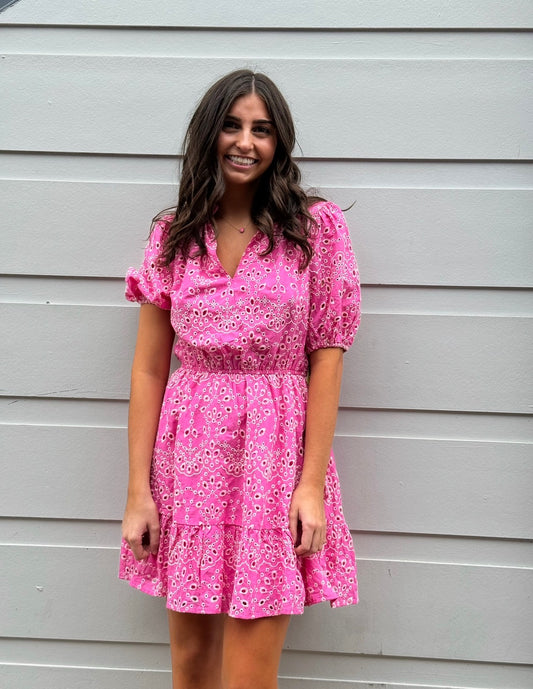 Eyelet Mini Dress